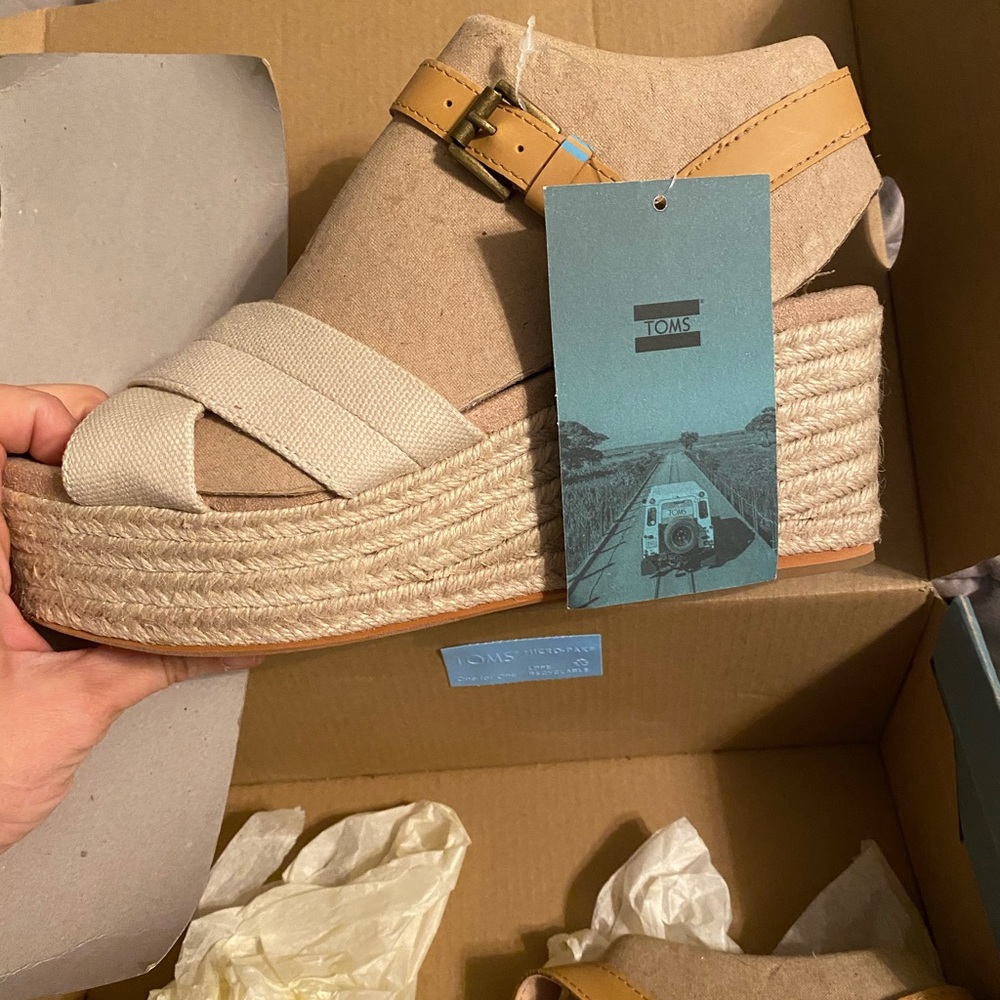 Toms Espadrille Platform Wedges